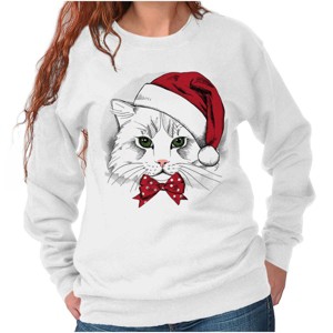 Cute Santa Kitty Merry Christmas Sweatshirt for Men or Women Brisco Brands - 1 of 4