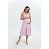 Clearlove Women's Smocked Sleeveless Summer Casual Boho Maxi Ruffle Maternity Dress for Photoshoot and Baby Shower - 3 of 4