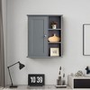 Sapphtopaz Modern Wall Mounted Medicine Cabinets with Door Wooden Bathroom Cabinet with Open Shelves Over Toilet Bathroom Wall Cabinet - 2 of 4