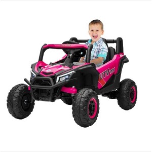 Kids Electric UTV 12V Ride On Truck - 4 Spring Suspension, EVA Tires, Double Open Doors, Bluetooth, LED Lights, Safety Belt for Ages 3-8 - 1 of 4
