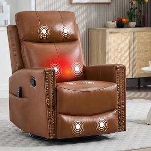 FONTOI Accent Chair, Classic Recliner Chair with Rocker and Swivel, Lazy Chair with Comfortable Arms and Back, Yellow, 37.5"*41.6"*30.6" - 1 of 4