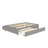 Full Size Wood Platform Bed with a Twin Trundle and 2 Drawers, White/Gray/Espresso, 4W -ModernLuxe - 4 of 4