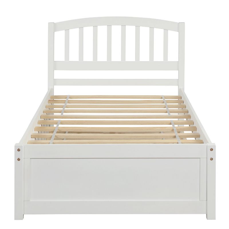 Twin Size Platform Bed Wood Bed Frame with Trundle-ModernLuxe, 5 of 9