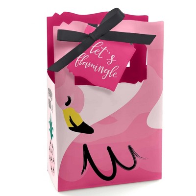 Big Dot of Happiness Pink Flamingo - Party Like a Pineapple - Tropical Summer Party Favor Boxes - Set of 12
