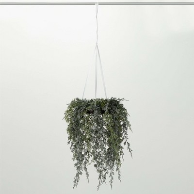 Sullivans Artificial Draping Cypress Hanging Christmas Wreath  Green-White  Indoor Christmas DÃƒÂ©cor