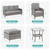 Sonkuki 6 Pieces Patio Sofa with Ottomans Set, All-Weather PE Rattan Wicker, Patio Conversation Couch with Cushion - 3 of 4