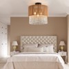 PAKOKULA 3-Light Drum Nature Rattan&Crystal Flush Mount Ceiling Light - 2 of 4