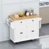 43.31 x 17.72 x 33.27 Inch Kitchen Island Cart with 2 Lockable Casters, 2 Large Drawers, Adjustable Shelves & Thicker Spacious Top - image 4 of 4