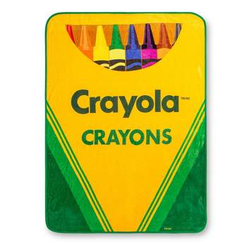 Silver Buffalo Crayola Crayon Box Retro Fleece Throw Blanket | 45 x 60 Inches