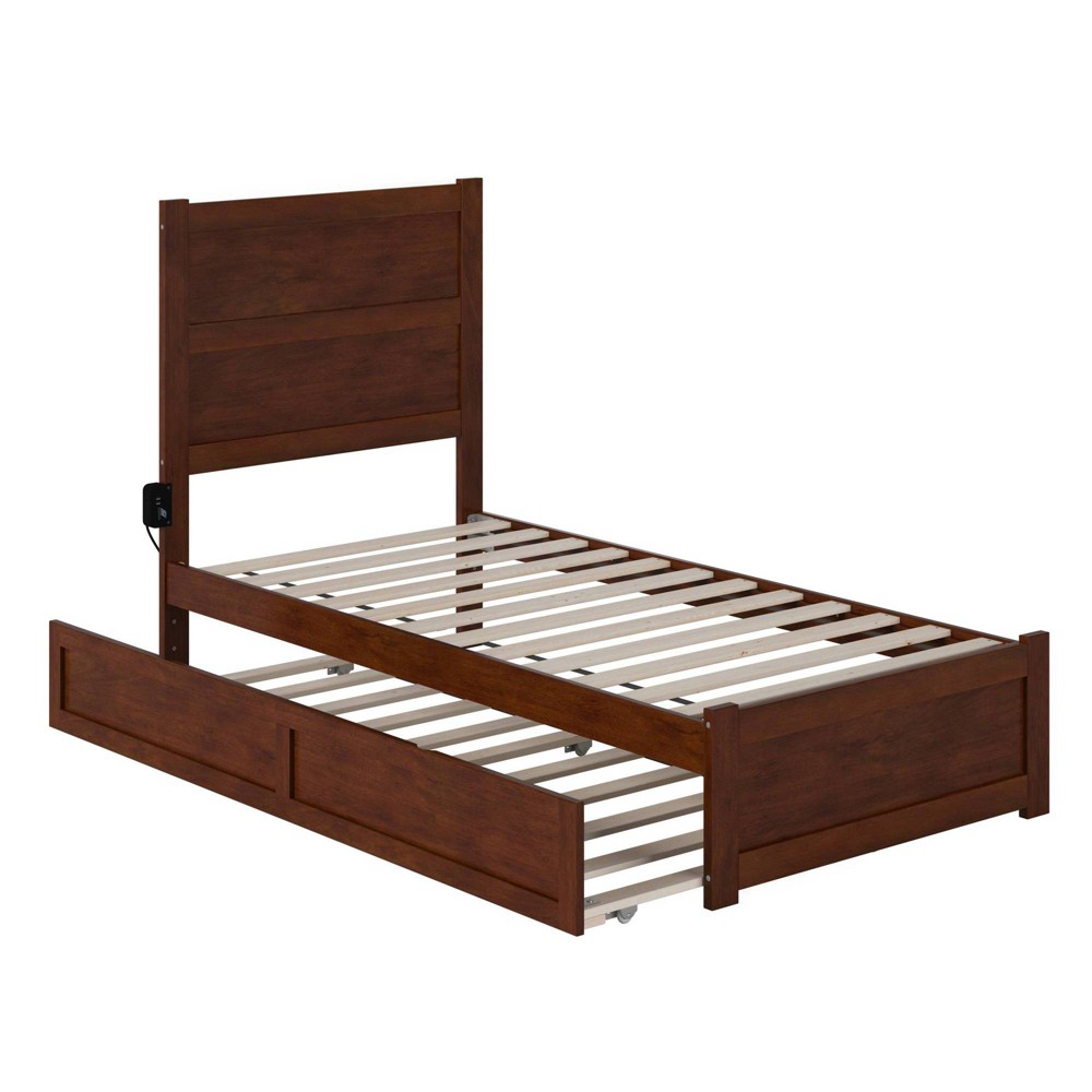 Photos - Bed Frame AFI Twin Noho Bed with Footboard and Twin Trundle Walnut  