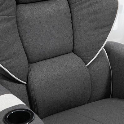 Luxurious 43.75" Black Faux Leather Swivel Recliner with Cup Holders