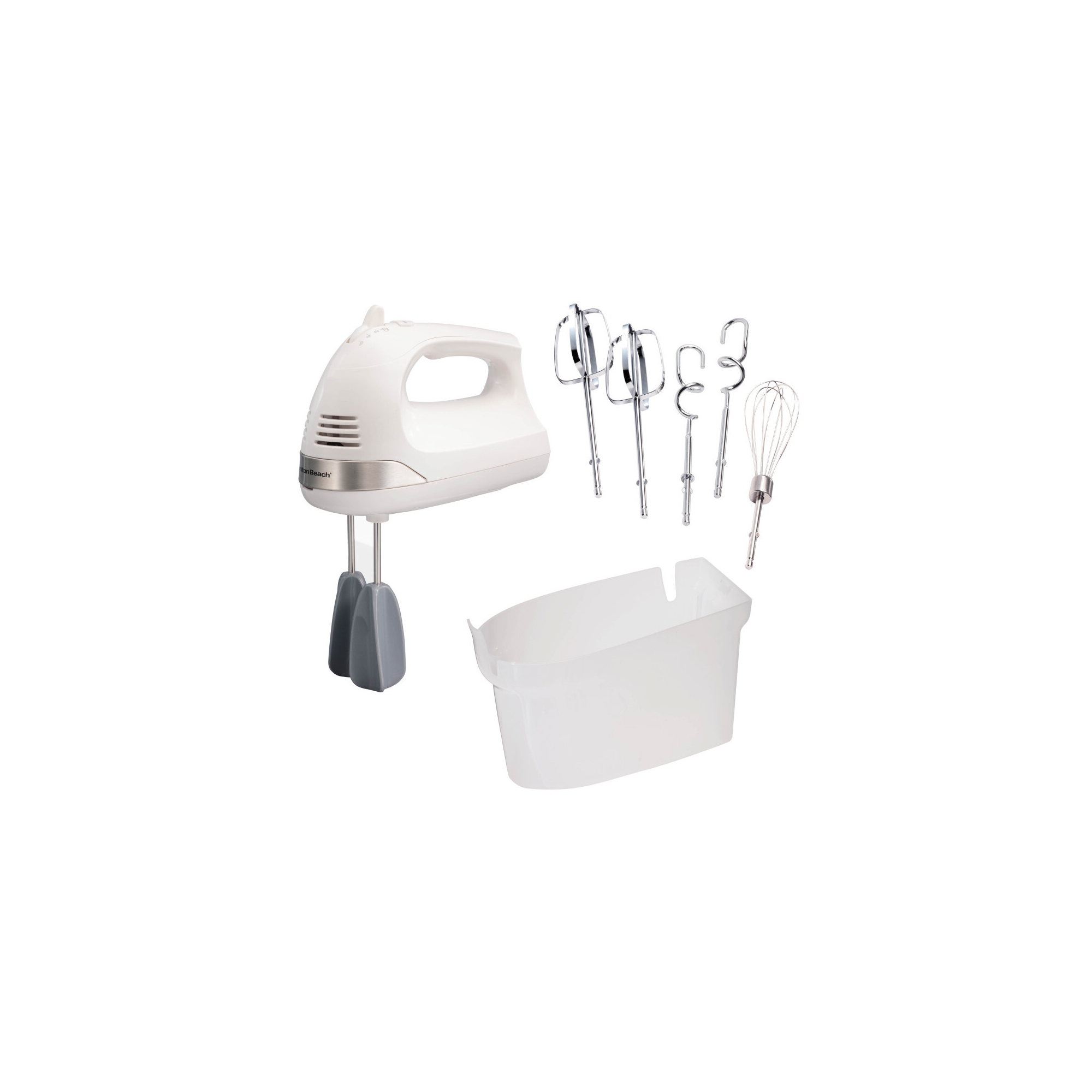 Hamilton Beach 6sp Handmixer Easy Clean Beaters 62636: 275W Handheld Mixer, 6 Speeds, Dishwasher-Safe, White
