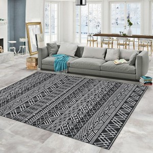 Acekool 8x10 Boho Rug - Washable Geometric Carpet with Non-Slip Backing - 1 of 4