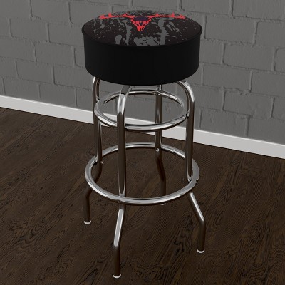 Black Metal Swivel Bar Stool with Foam Padding