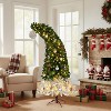 VINGLI 6ft Pre-lit Christmas Tree with Bendable Santa Hat, 300 Warm White LED Lights, Green & White Holiday Decor - 2 of 4
