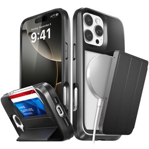 Vena vCommuteX For Apple iPhone 16 Pro Max Case Magsafe, Leather Case Wallet, Detachable Card Cover Holder, Military Grade Drop Protection, Red - 1 of 4