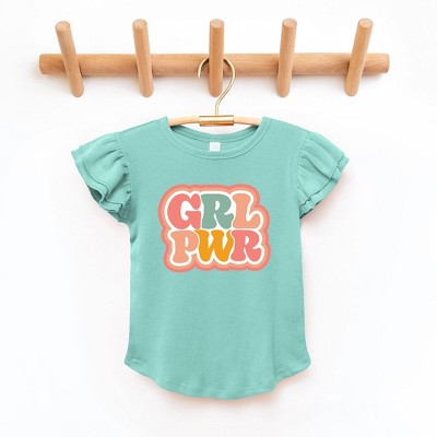 The Juniper Shop Girl Power Retro Toddler Flutter Sleeve Tee