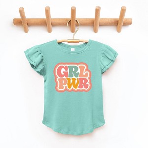 The Juniper Shop Girl Power Retro Toddler Flutter Sleeve Tee - 1 of 2