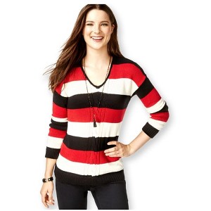 American Living Womens Striped LS Pullover Sweater - 1 of 1