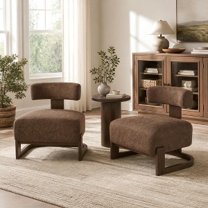 Christopher Knight Home Pavo Modern Wooden Chenille C‑Shaped