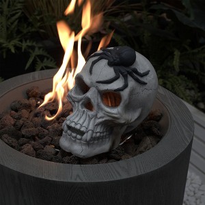 Whisen Demon Skull,Suitable for Outdoor Fireplace and Fire Pit, Halloween Decor - Black & White - 1 of 4