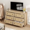 Rattan 3 Dresser for Bedroom, 29" Tall Dresser, Boho Tall Drawer Dresser with Storage, Wooden Closet Dressers Chest of Drawers, Natural - 4 of 4