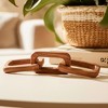 Decorative Object Acacia Wood Interlocking Chain Design 17" Brown Casual Finish for Home Office Bedroom Living Room Decor - 3 of 4