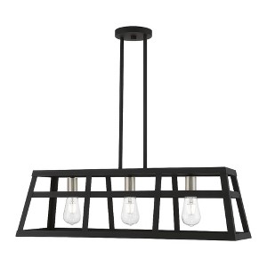 Livex Lighting Schofield 3 - Light Chandelier in  Black/Brushed Nickel - 1 of 4