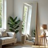 64"x21" Full-length Rectangle Floor Mirror with Brackets, Aluminum Alloy Frame and Tempered Glass Surface, Gold - 2 of 4