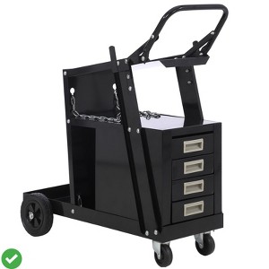 Welding Cart Convenient Welding Cart for TIG MIG Welder & Plasma Cutter w/Wheels+ 4 Drawers - 1 of 4