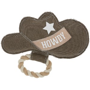 Pavilion Gift Company - Howdy - 11" x 8.5" Canvas Dog Toy on Rope - Pet Toy - 1 of 4