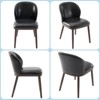 Set of 2 Black PU Dining Chairs, Kitchen Chairs with Wood Legs, Comfy Seats, Easy Assembly, Accent for Dining Kitchen Living - 4 of 4