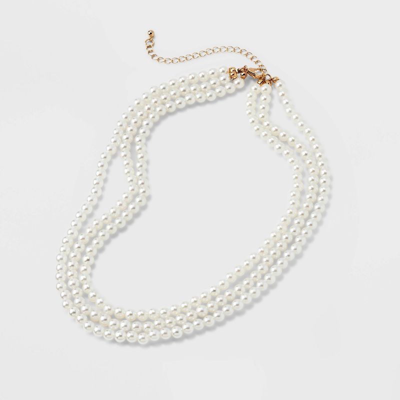 Pearl Multi-Strand Necklace Set 3pc - A New Day&#8482; White, 4 of 6