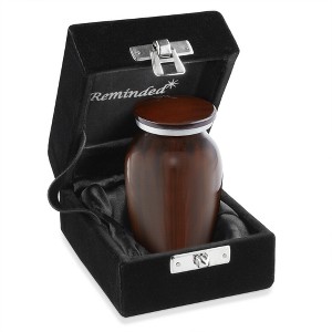 Reminded Small Cremation Memorial Urn for Human Ashes, Mini Keepsake with Velvet Case - 1 of 4