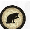 Earth Rugs Cat Coaster – 5"x5" Braided Natural Fiber Drink Mat with Whimsical Black Cat Print for Cozy Home Decor - 2 of 3
