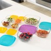 Libbey Serve It 14 Piece Glass Storage Container Set with 2 Cup, 6 Cup, and 8 Cup Bowls and Multi Color Lids - 4 of 4