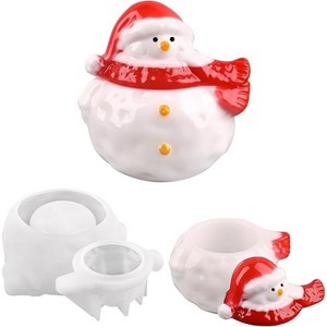 JDICTION Silicone Mold - Snowman Jar, Christmas Resin Casting Molds, DIY Trinket & Candle Jars, Jewelry Container - Home Decor - 1 of 4