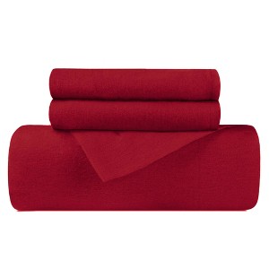 Flannel Cotton Modern Solid Fuzzy Duvet Cover Set With Pillow Shams by Blue Nile Mills - 1 of 4