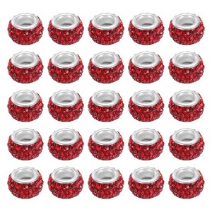 Unique Bargains Sparkling Disco Crystal Rhinestone Clay Beads DIY Craft Round Bead 0.47" 60 Pcs - 1 of 4