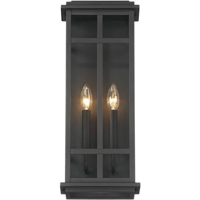 Metrix 20" Black Rectangular Outdoor Wall Light with Clear Glass