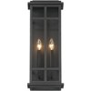 Possini Euro Design Metrix 20" High Farmhouse Rustic Rectangular Outdoor Wall Light Fixture Mount Porch House Exterior 2-Light Black Clear Glass Shade - 4 of 4