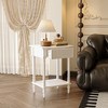 Famapy White Vintage End Table with Drawer,Coffee Side Table,Bedside Table,Add Charm to Your Living Space - 4 of 4
