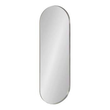 16" x 48" Rollo Capsule Framed Decorative Wall Mirror Silver - Kate & Laurel All Things Decor