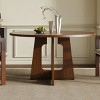 Round Dining Table for 4 with Wood Grain Finish, Modern Farmhouse Kitchen Table for Dining Room, Living Room, or Breakfast Nook-Tanpinhause - 2 of 4