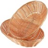 Aoibox Oval Wicker Bread Baskets, Handmade Rattan Woven Pantry Organizer for Storing Bread, Vegetables, Fruits, Snacks, Brown,18 Pack - 3 of 4
