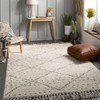 Hauteloom Halling Wool Living Room, Bedroom Area Rug - Bohemian, Transitional - High Pile - Charcoal, Gray, Cream - 2' x 3' - 2 of 4