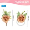 Unique Bargains Fabric Artificial Wedding Rose Flowers Wrist Corsage and Boutonnieres 2 Pcs - 2 of 4