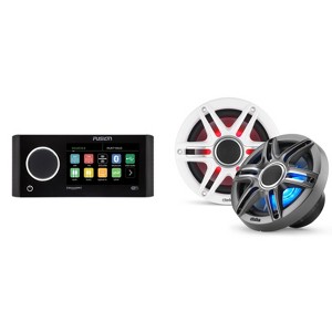 Fusion MS-RA770 Apollo Source Unit w/ Clarion CMSP-651RGB-SWG Premium 6.5-inch Coaxial Marine Speakers with built-in RGB illumination ( Includes Wh... - 1 of 4