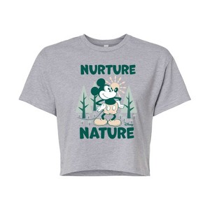Women's - Disney - Mickey Nature Cropped Graphic T-Shirt - 1 of 4