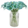 Duovlo 20pcs Calla Lily Bridal Wedding Bouquet Lataex Real Touch Artificial Flower Home Party Decor (Lake Blue) - 4 of 4